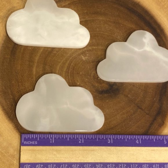 White Onyx Cloud with Easel Stand, Kids Bedroom Decor, Office/Desk Art, Healing - Picture 4 of 6